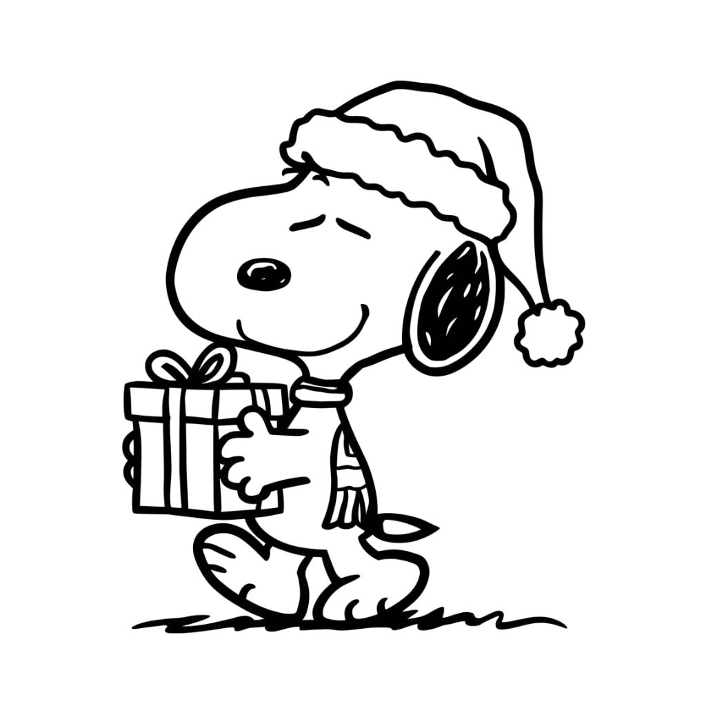 snoopy natale da colorare