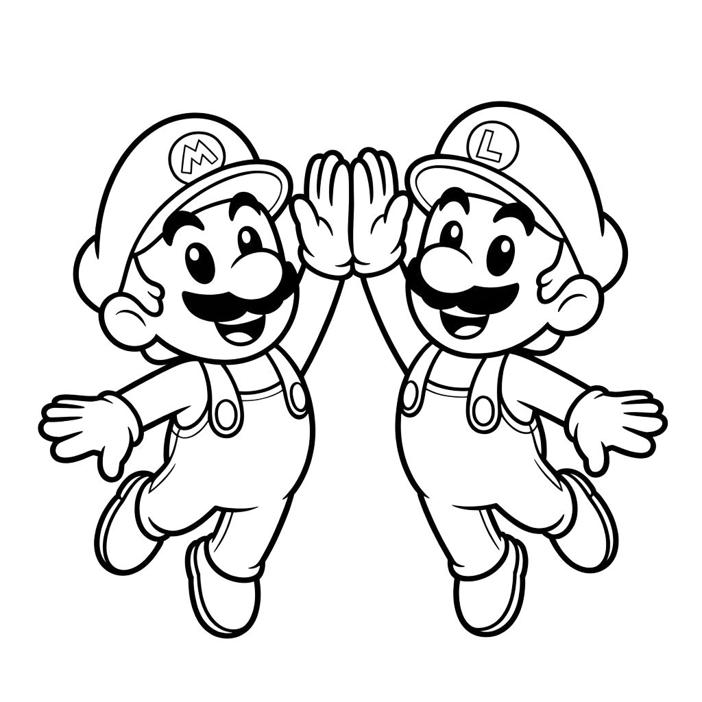 disegni da colorare di mario e luigi