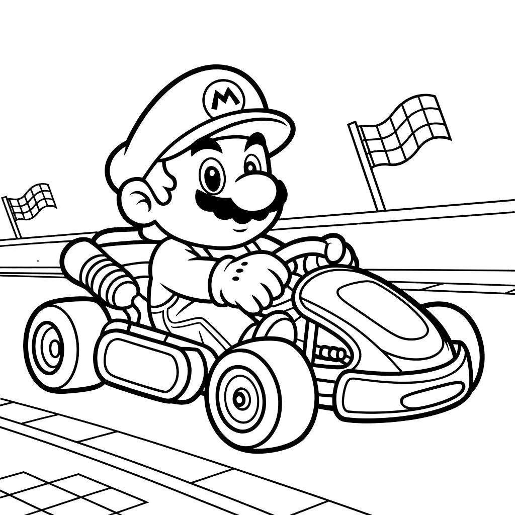 immagini da colorare di mario kart