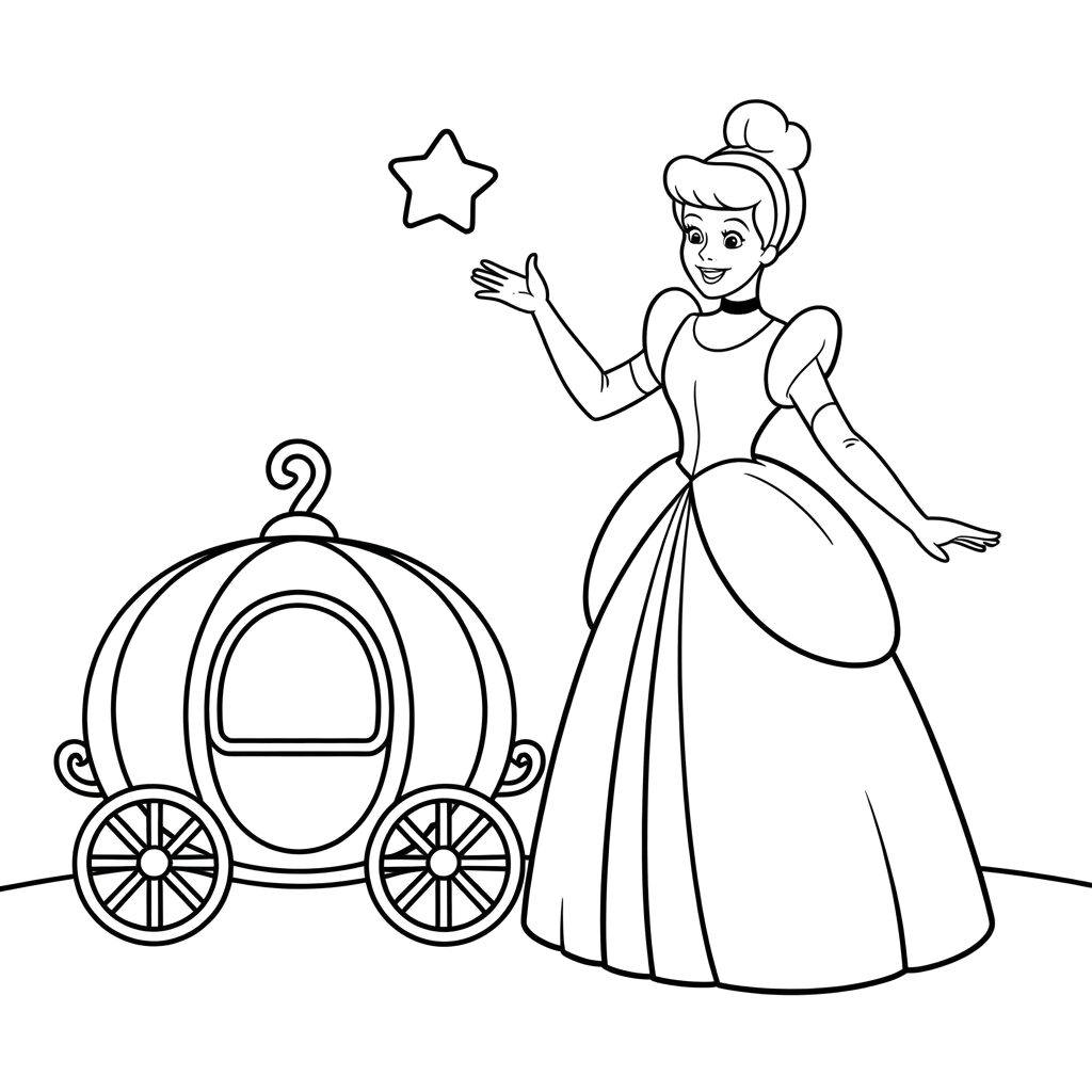 disegni cenerentola da colorare