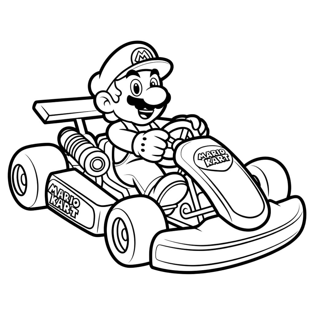 Super Mario Kart da colorare