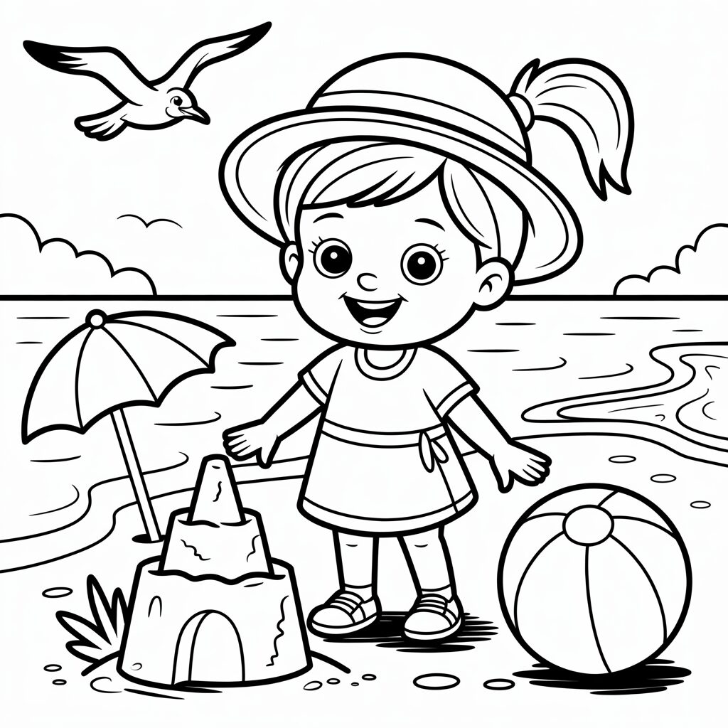 disegni da colorare spiaggia