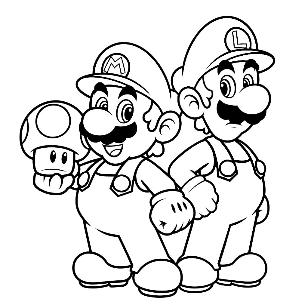 disegni da colorare mario bros e luigi