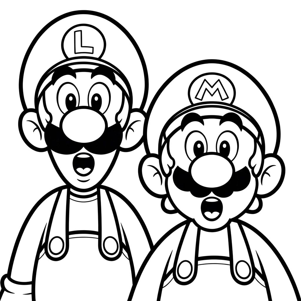 mario e luigi da colorare
