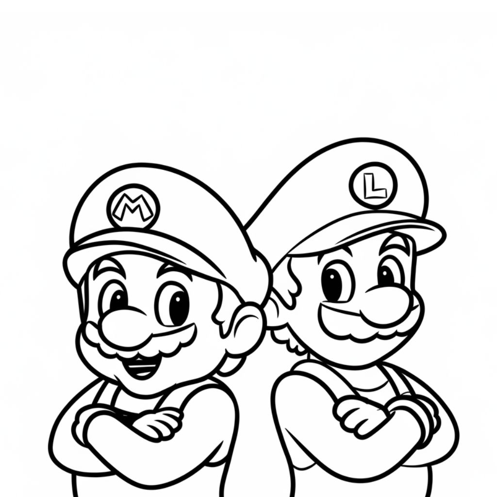 disegni da colorare super mario e luigi