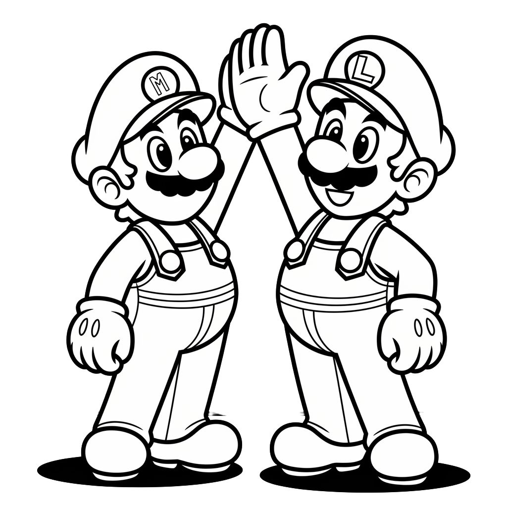 disegni di mario e luigi da colorare