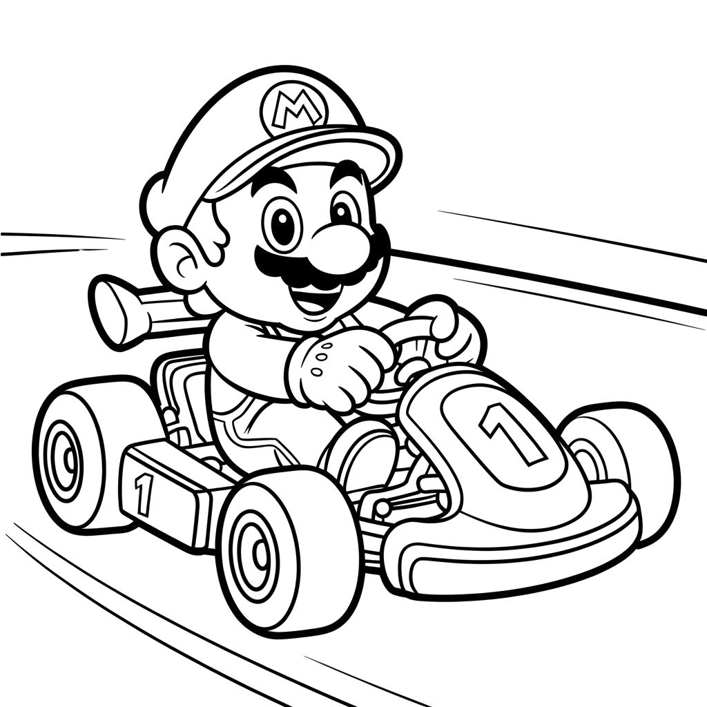 disegni di mario kart da stampare e colorare