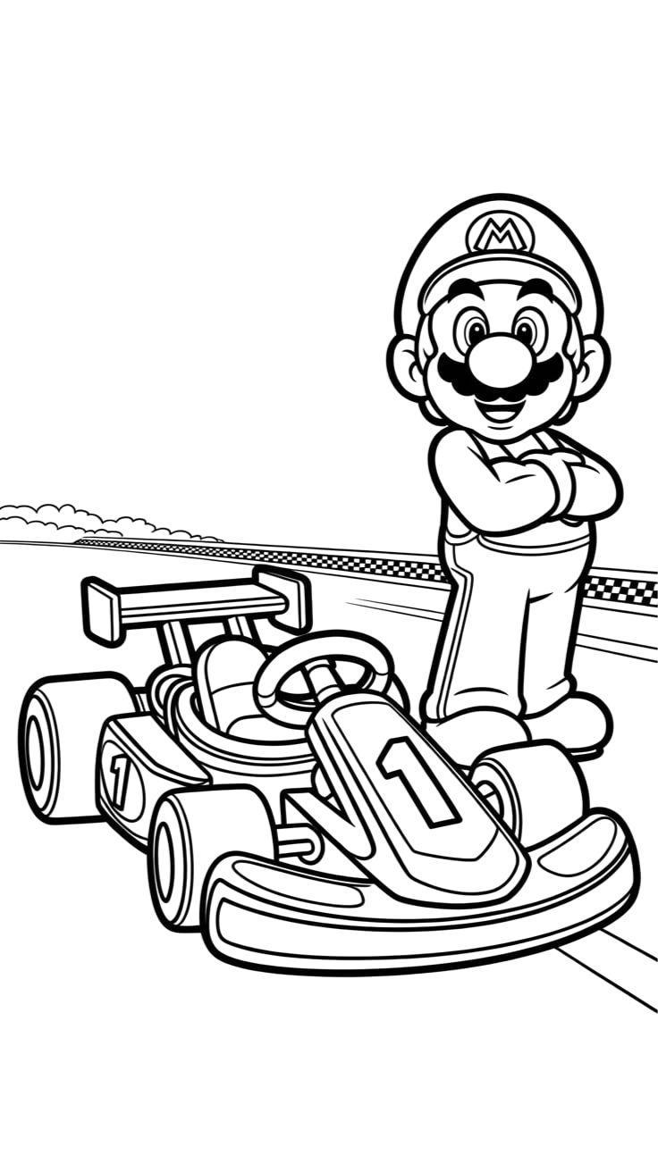 super mario kart da colorare