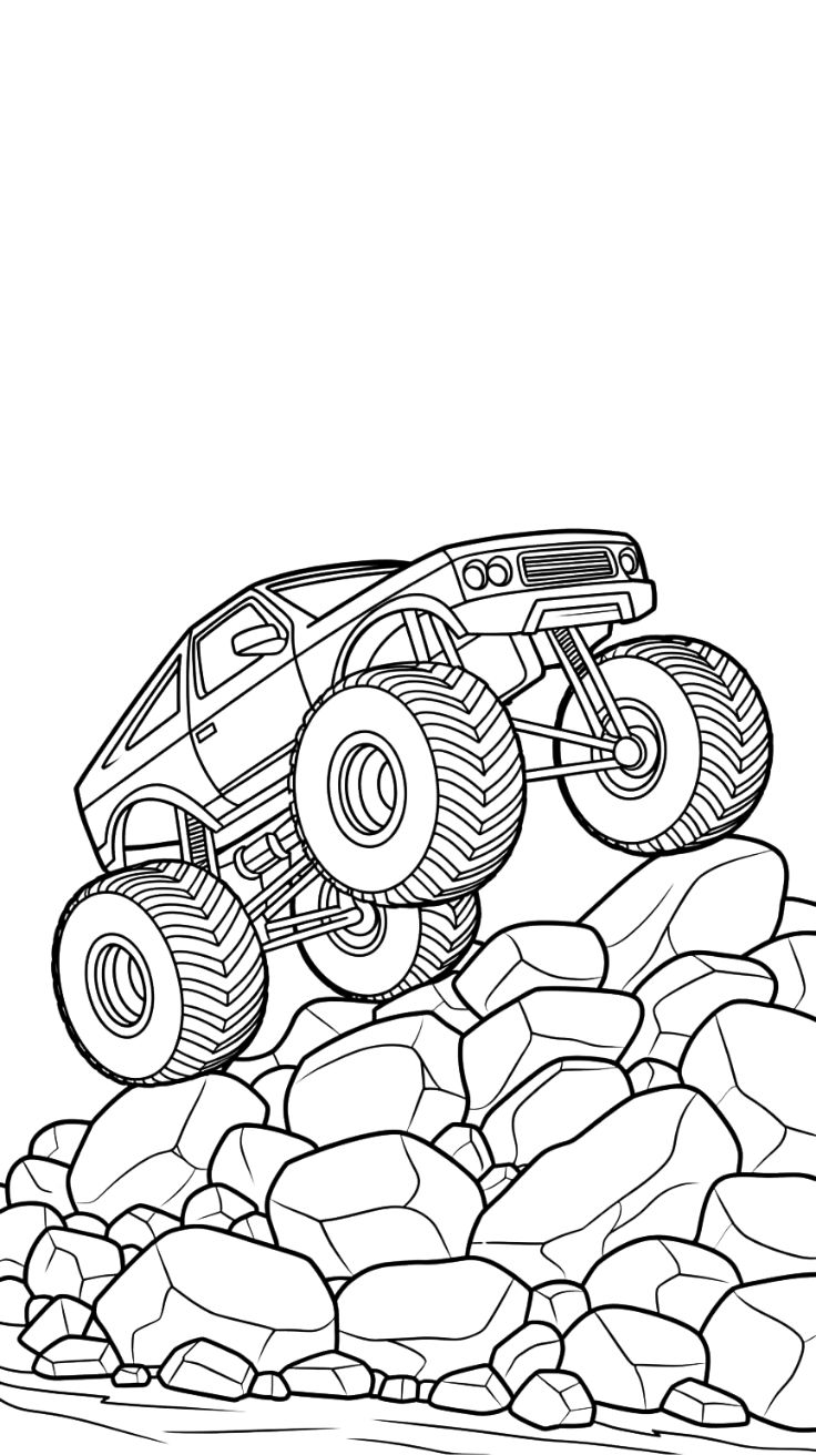 monster trucks da colorare