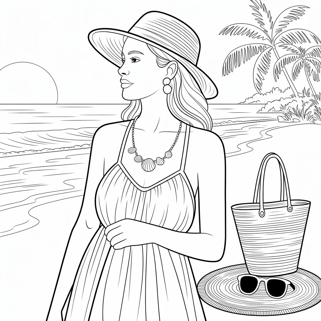 disegni di spiagge da colorare