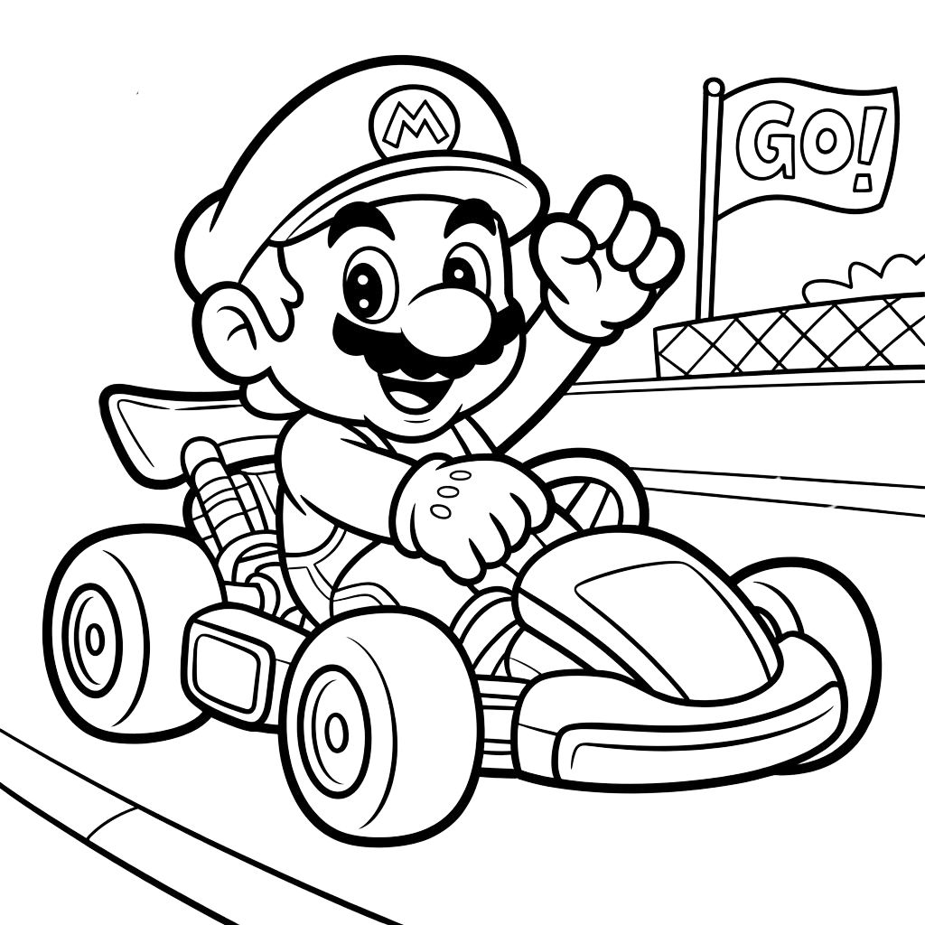 disegni da colorare di super mario kart