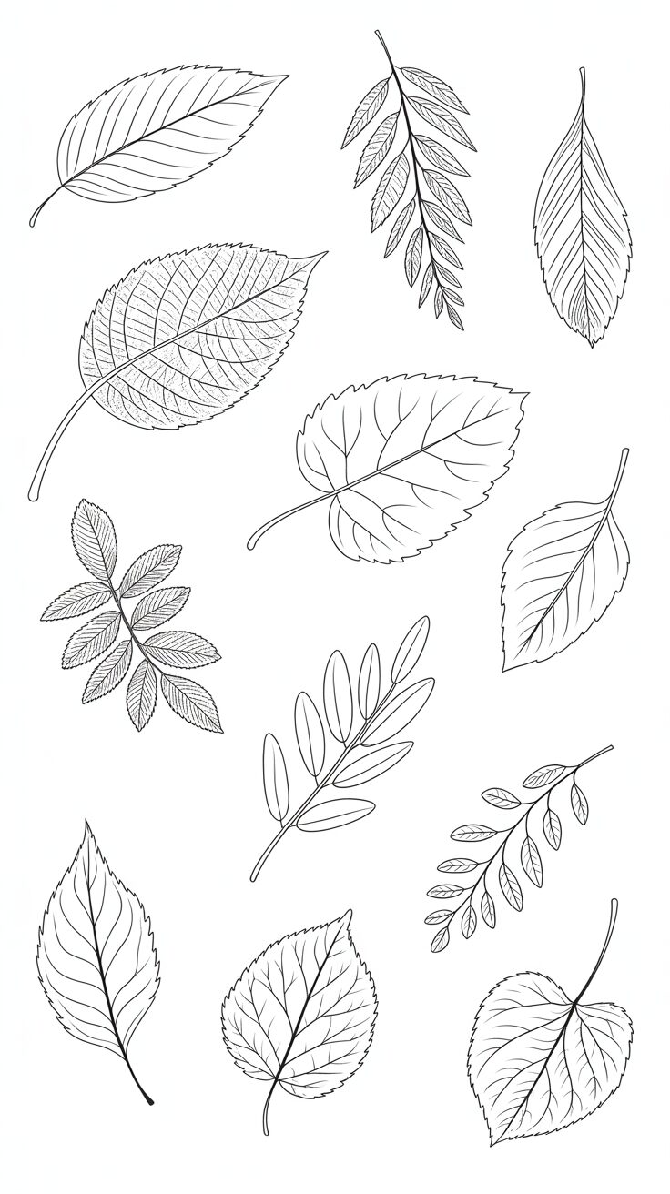 disegni di una foglia