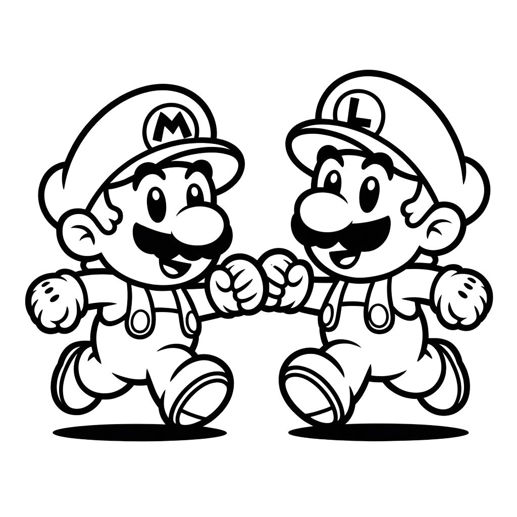 disegni da colorare mario e luigi