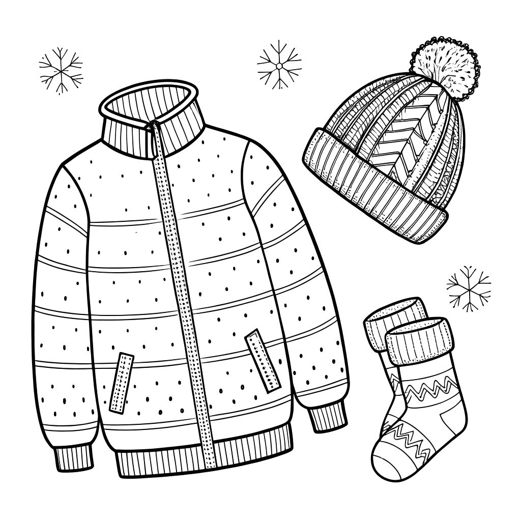 vestiti inverno da colorare