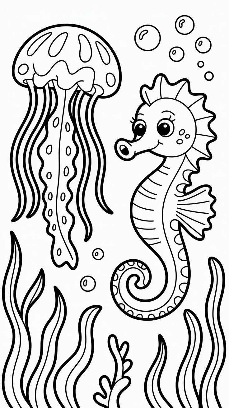 disegnare cavalluccio marino