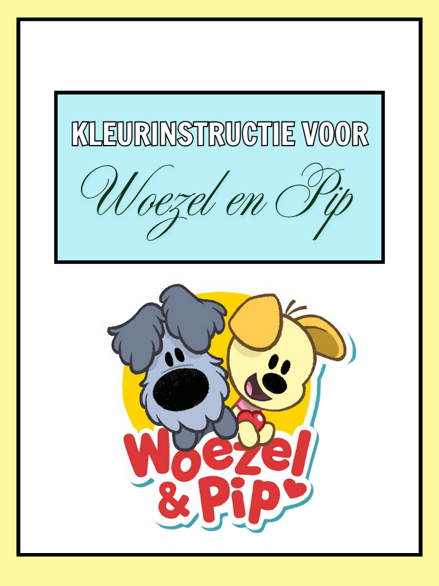 Kleurinstructie voor Woezel en Pip