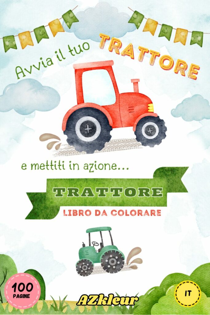 100 Pagine Trattore da Colorare