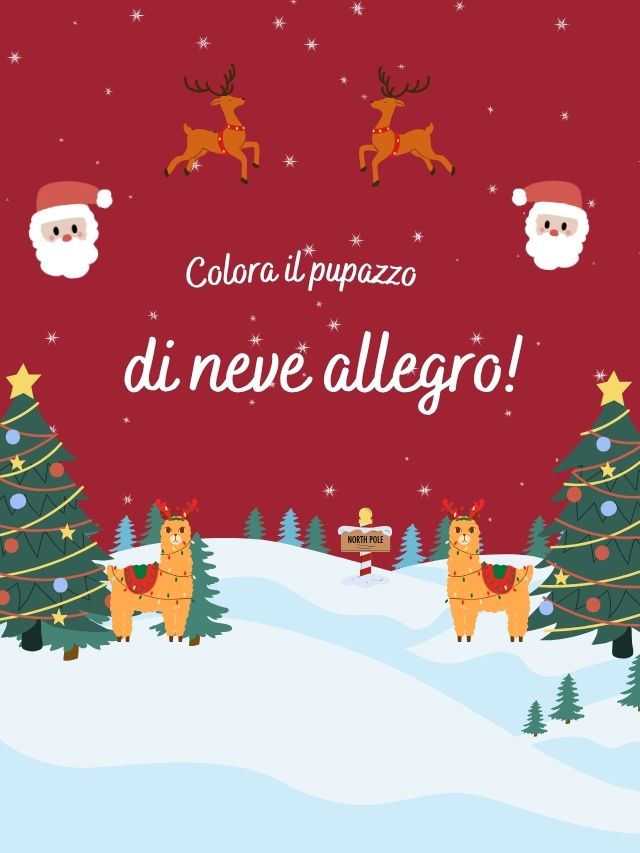 Colora il pupazzo di neve allegro!