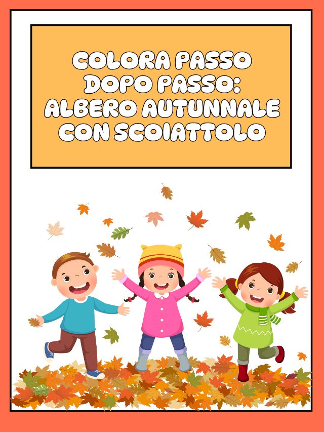 Colora passo dopo passo: Albero autunnale con scoiattolo