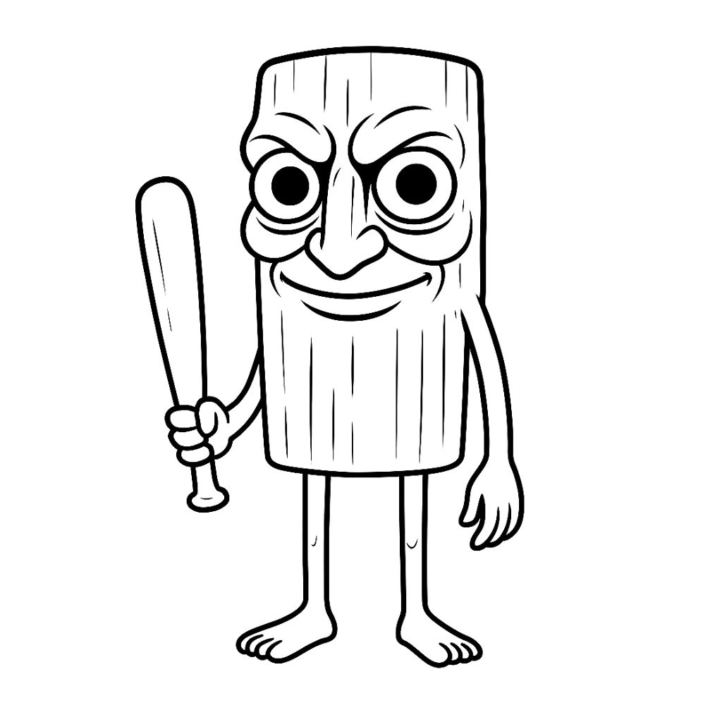 Tung Tung Tung Sahur disegno da colorare da stampare