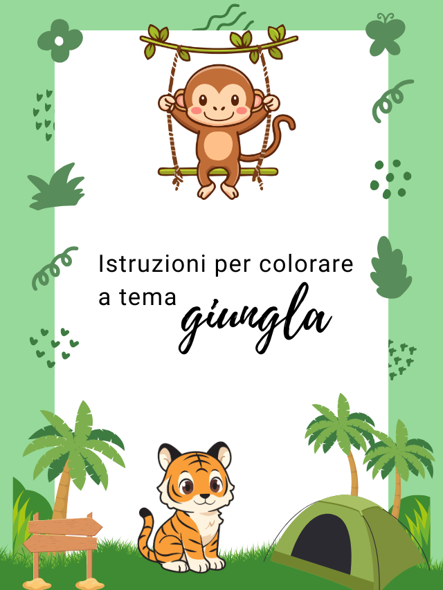 Istruzioni per colorare a tema giungla