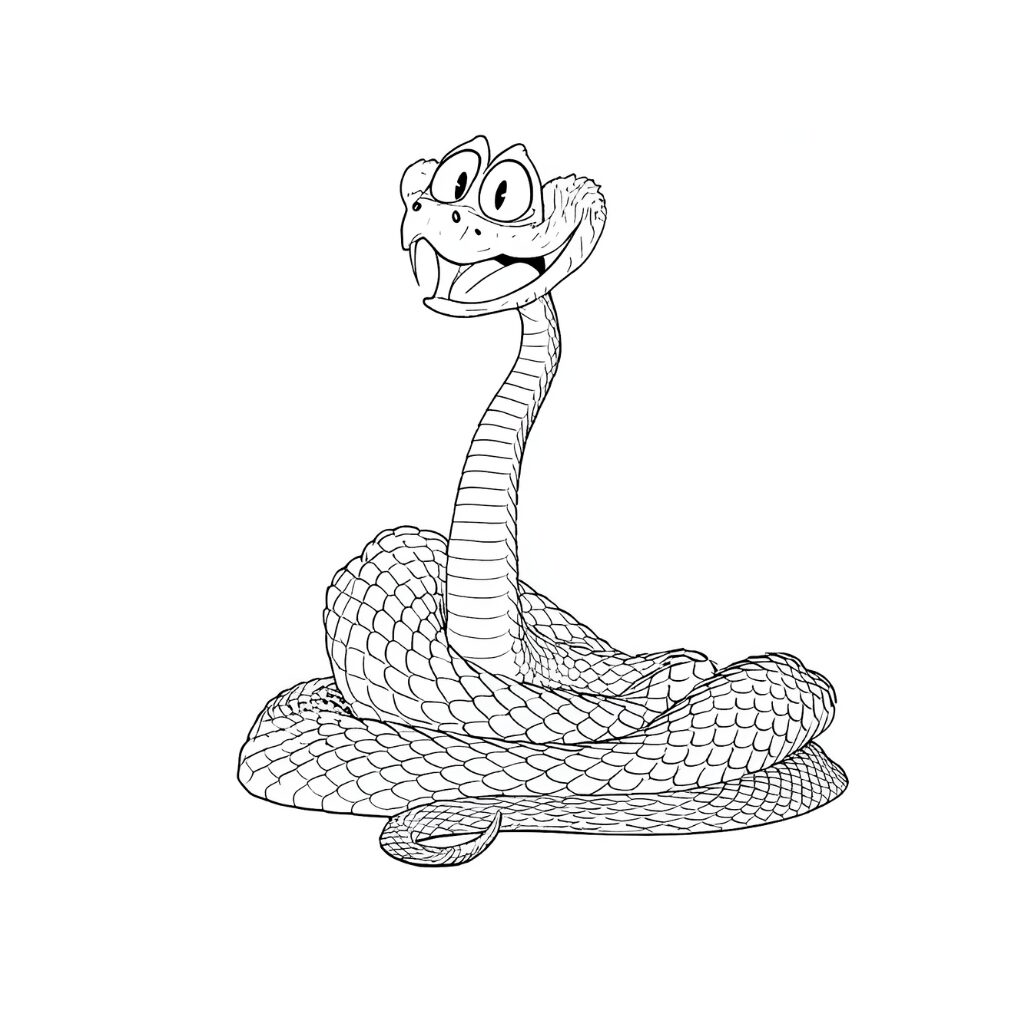 Disegno da colorare di Gary arrotolato e sorridente