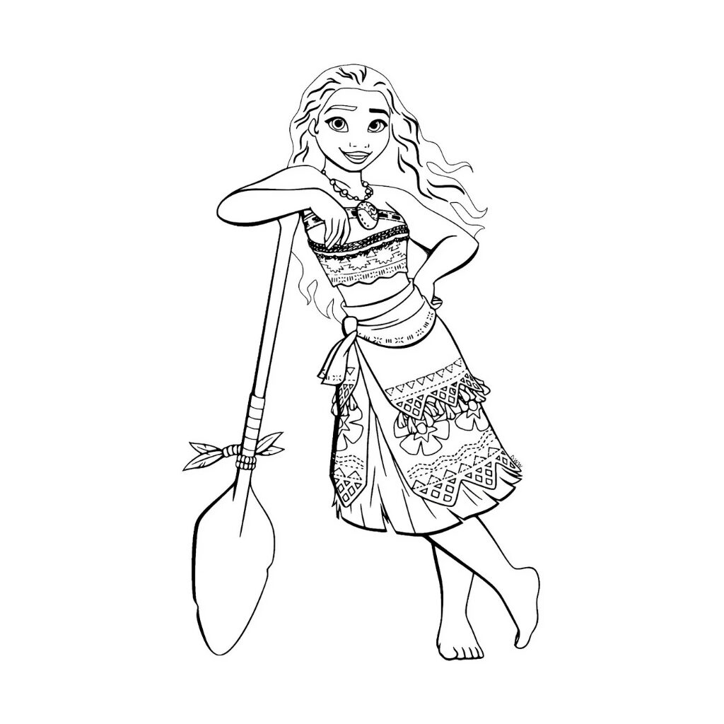 Disegni da colorare di Moana con la pagaia